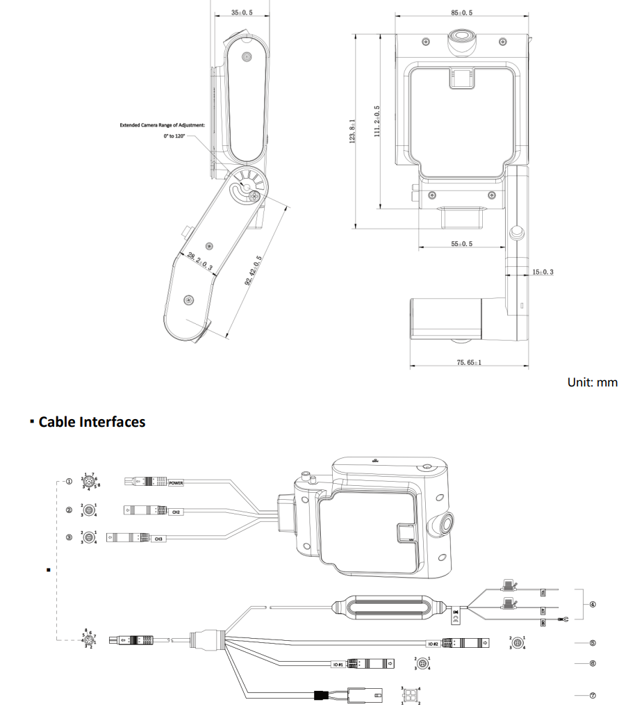 HikVision 3ch Industry 4G Dashcam with Integrated internal camera (TFL approved) - AE-DI2032-G40(Integrated)