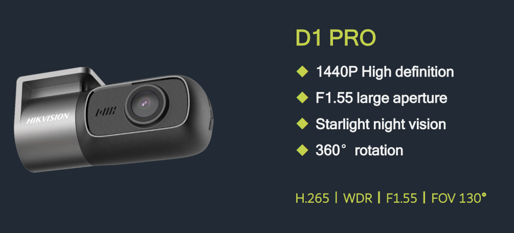 HikVision 2K Dashcam 12v socket - AE-DC4018-D1PRO