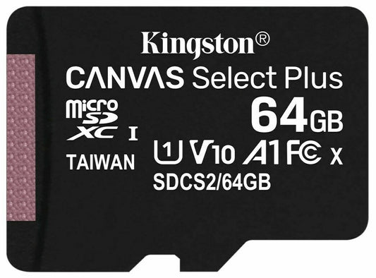 Kingston Canvas select plus 64gb sd card - SDCS/64GB