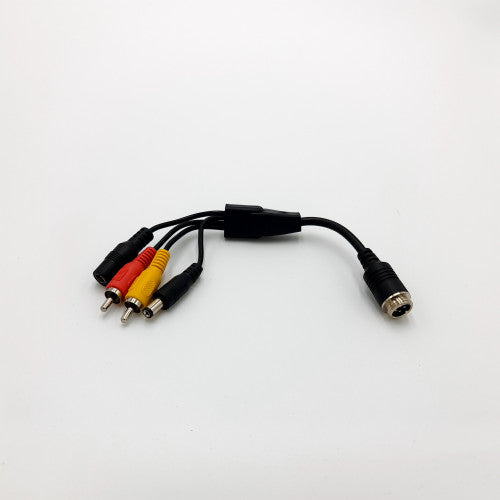 Vehicle Camera Cable 4 Pin Male to RCA  Male + DC 2
