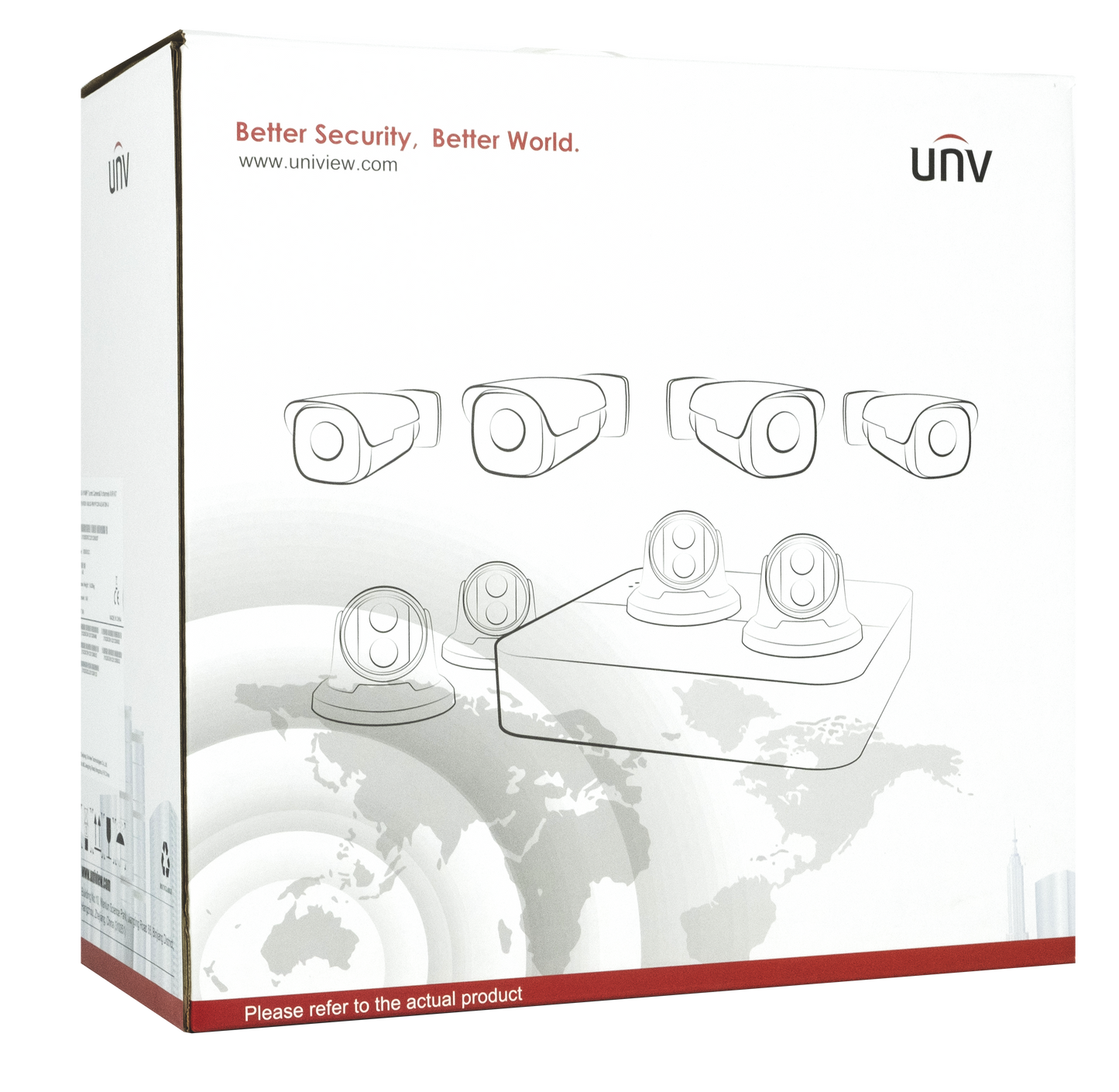UNV 4x Bullet camera kit including NVR with 1TB HDD and cables